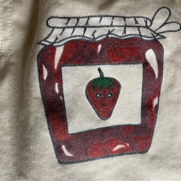Strawberry Jam Graphic Print Off White Women’s Jeans 33x32 Cherry Girl Y2K - Picture 3 of 11